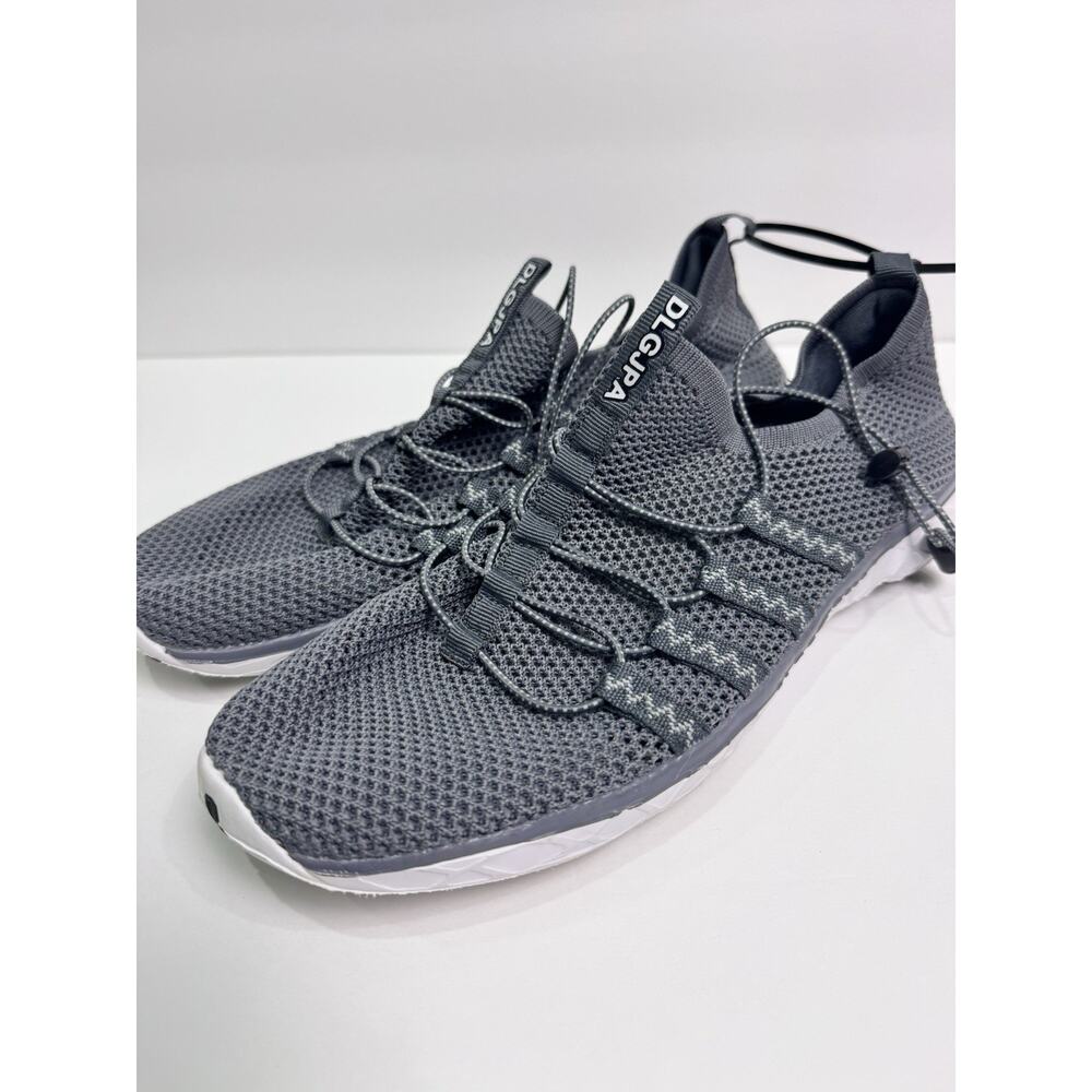 DLGJPA Men’s Gray Water Shoes Size 44 EU US 10 Quick Dry Mesh Slip On